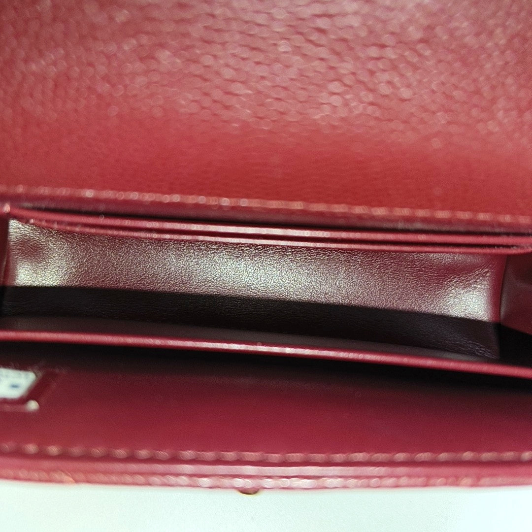 COCO HANDLE Quilted Grained Calfskin Red