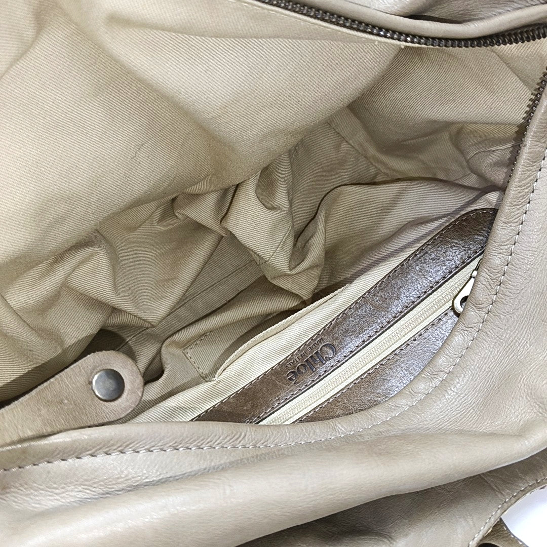 Calfskin Shoulder Bag Beige