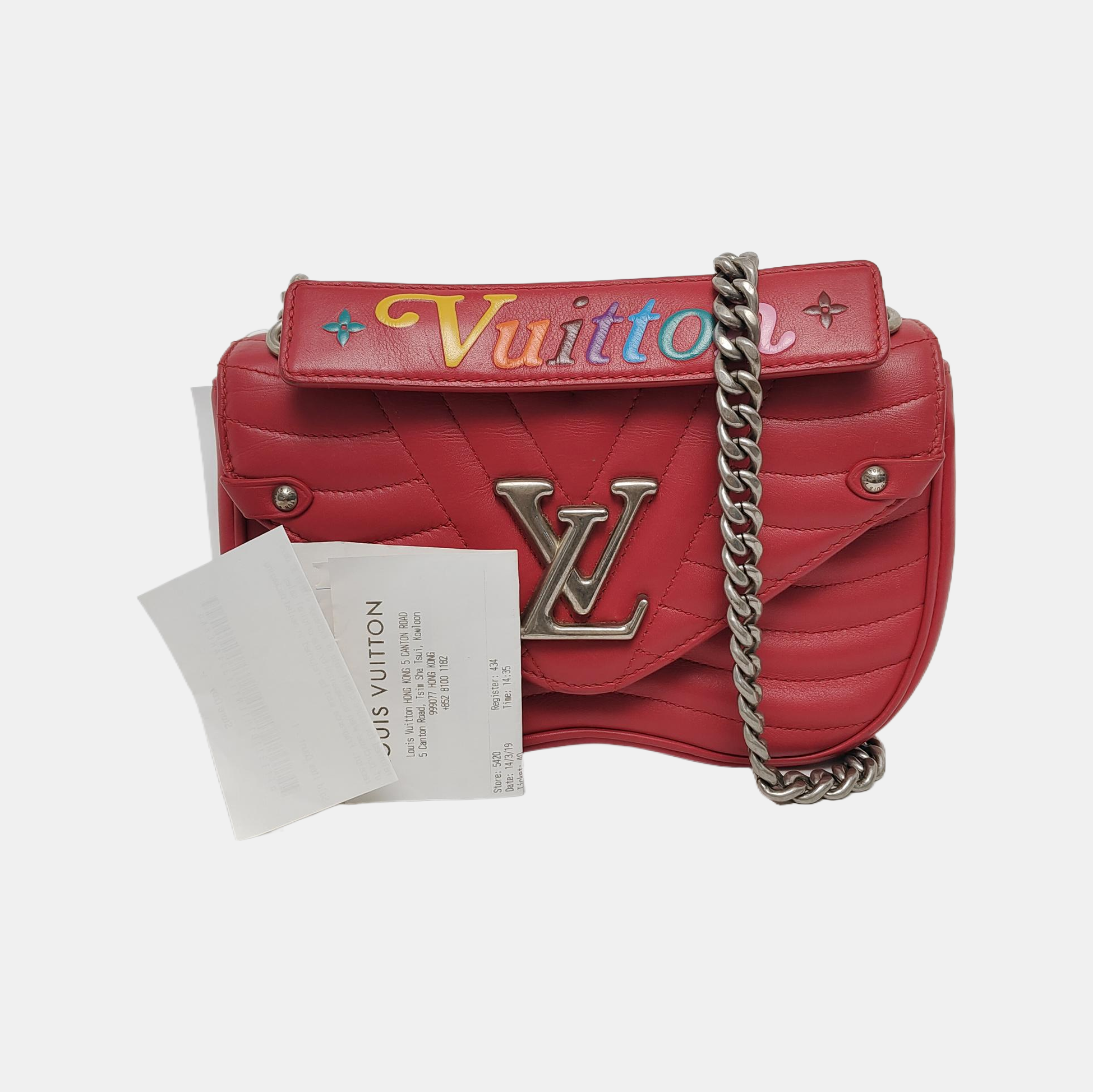 NEW WAVE PM Quilted Calfskin Red