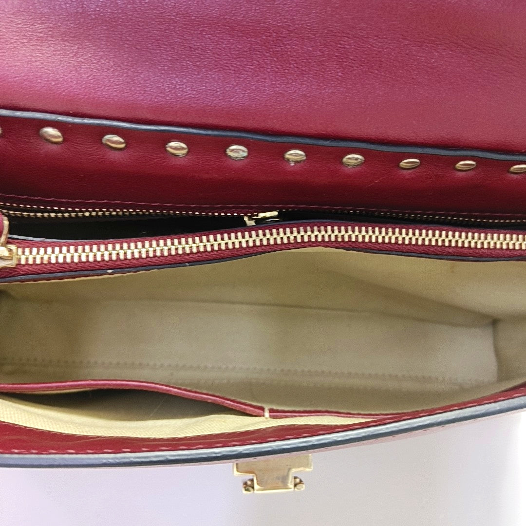 Rockstud Calfskin Red