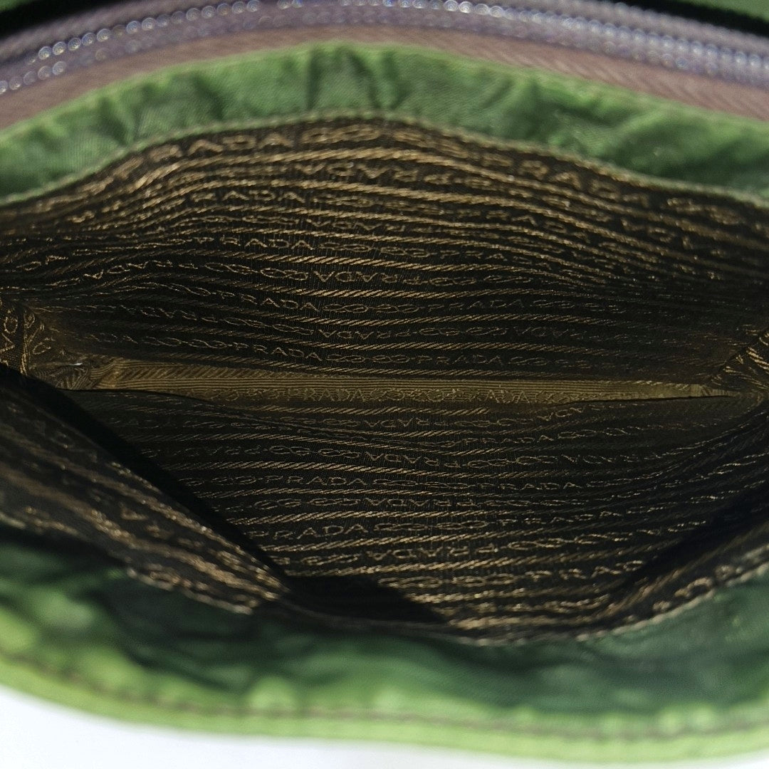 Nylon Top Handle Bag Green