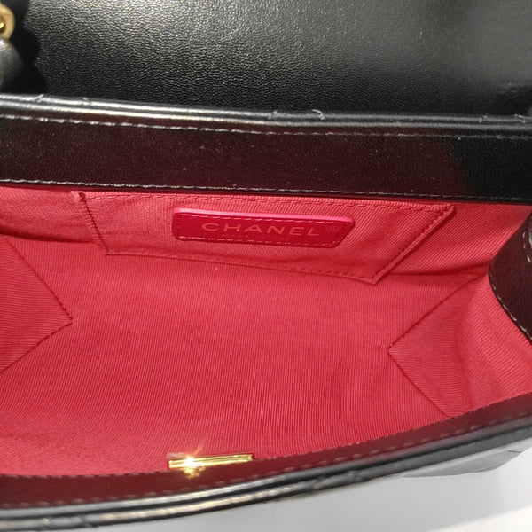 Quilted Lambskin Shoulder Bag Mini Black