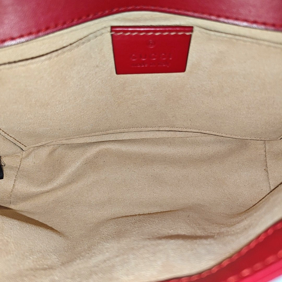 GG Marmont Small Quilted Calfskin Red