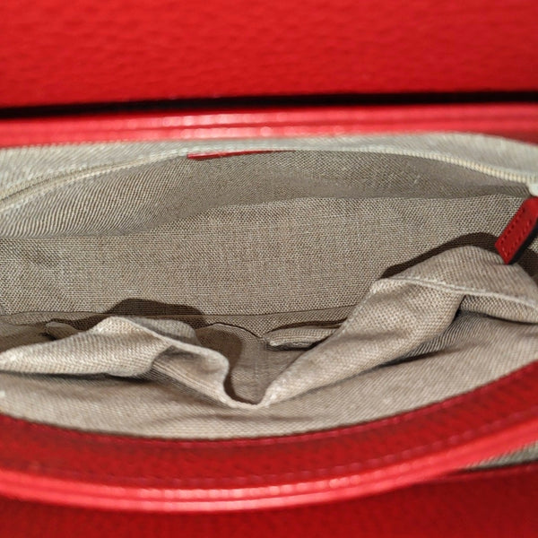 Interlocking G Large Calfskin Red