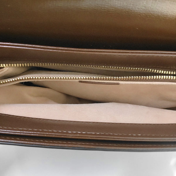 Horsebit 1955 Medium Monogram Coated Canvas Beige