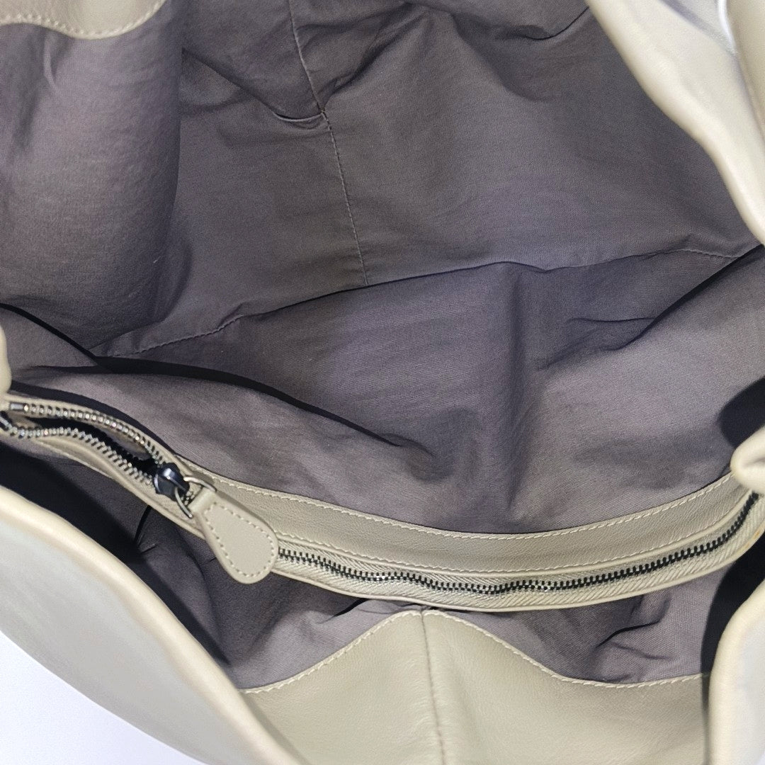Lambskin Top Handle Bag Gray