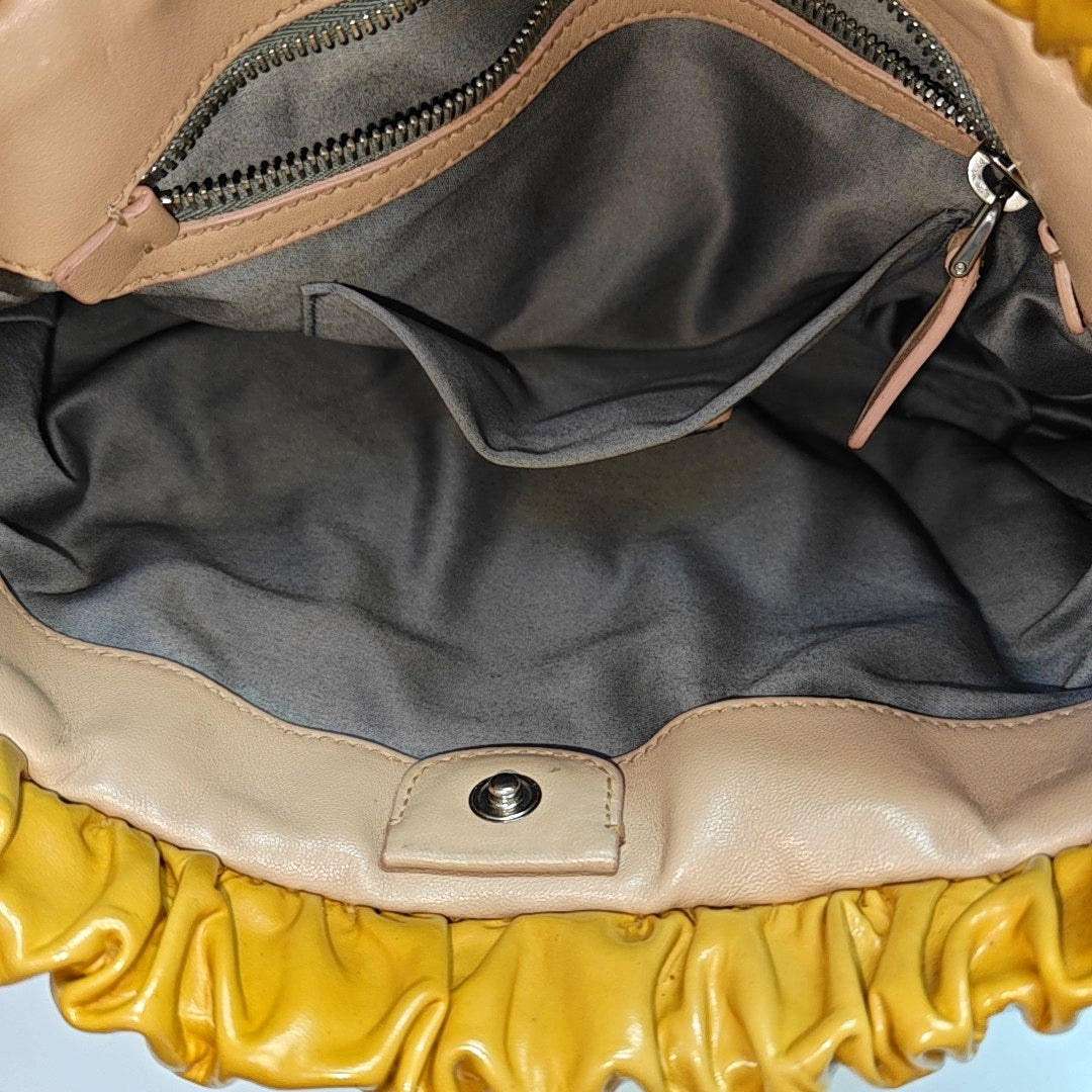 Calfskin Top Handle Bag Yellow
