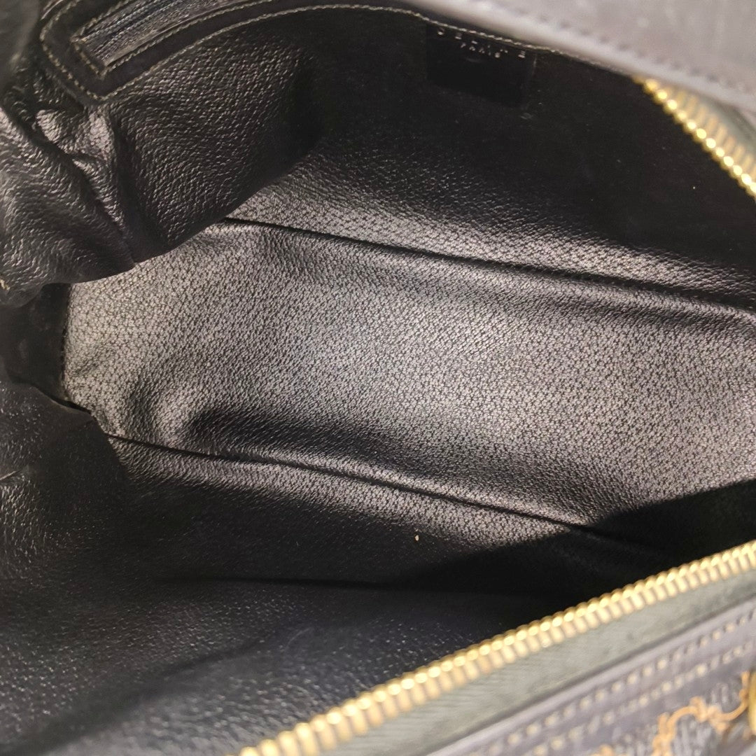 Coated Canvas Top Handle Bag Black