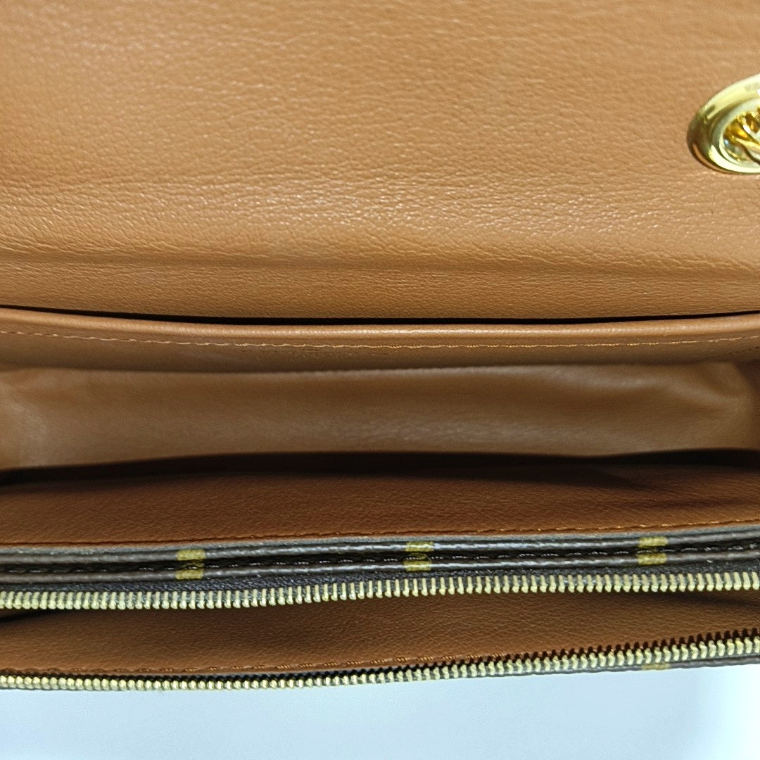 MARCEAU Monogram Coated Canvas Brown