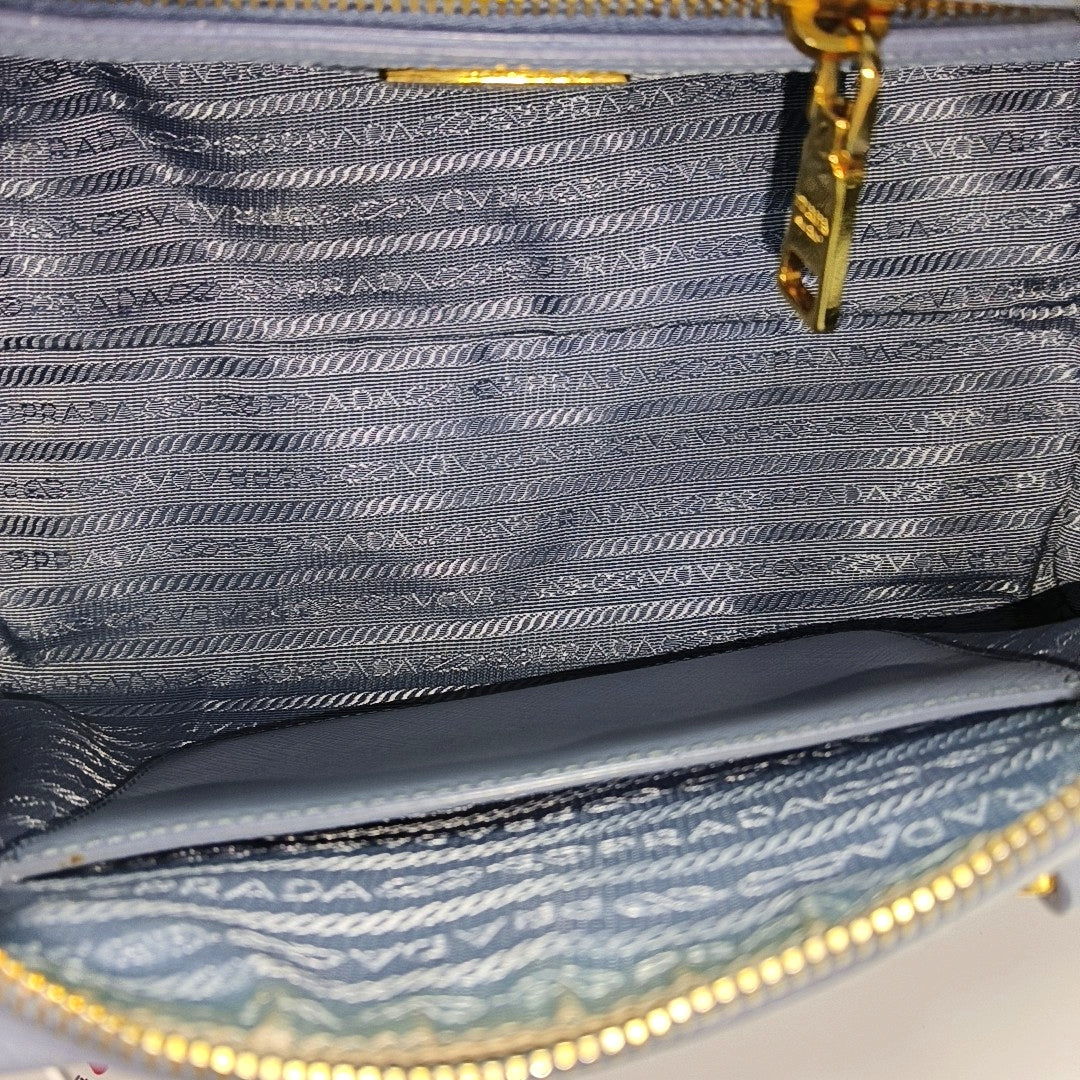 Saffiano Calfskin Shoulder Bag Blue