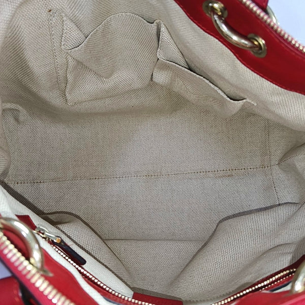 Monogram Calfskin Tote Bag Red