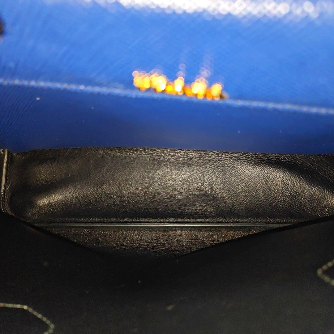 Double Large Saffiano Calfskin Blue
