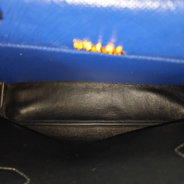 Double Large Saffiano Calfskin Blue