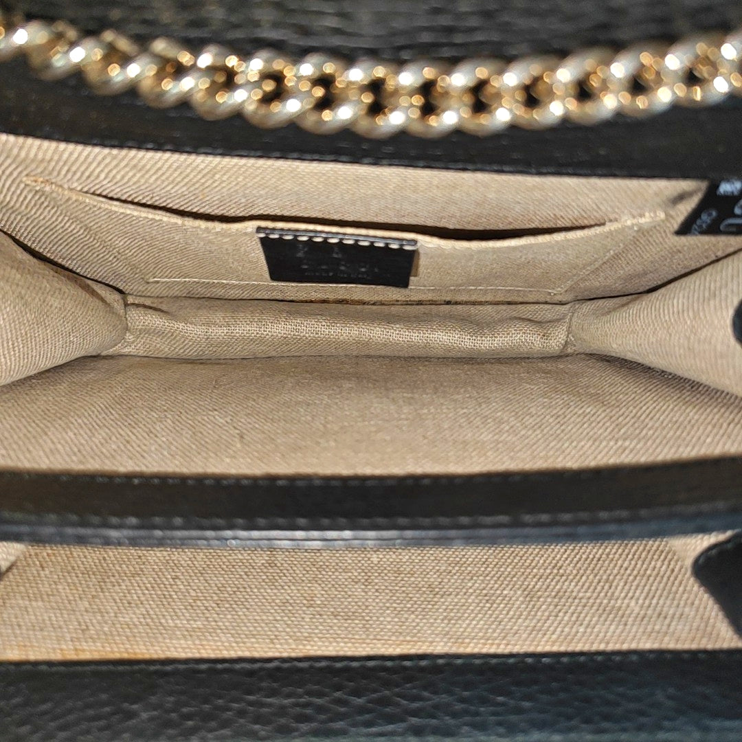 Interlocking G Small Calfskin Black