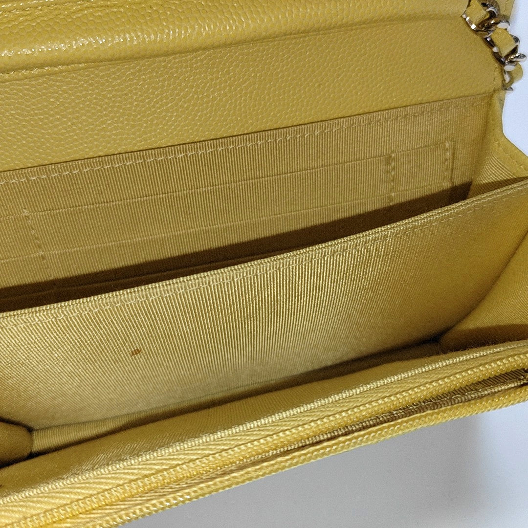 WOC Quilted Grained Calfskin Yellow