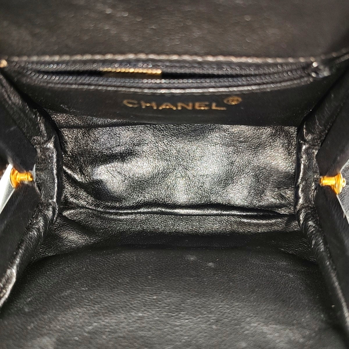 Quilted Lambskin Shoulder Bag Black