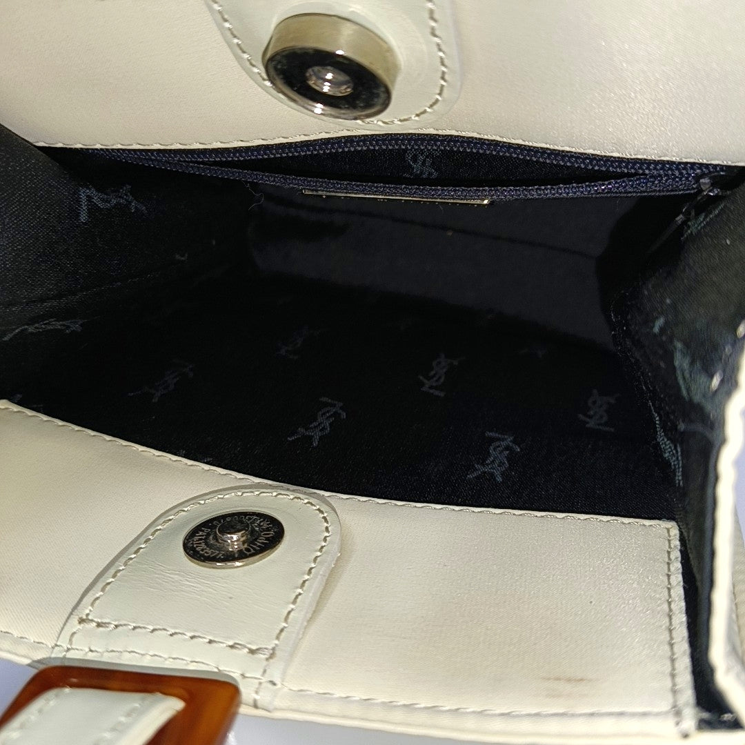 Fabric Top Handle Bag White
