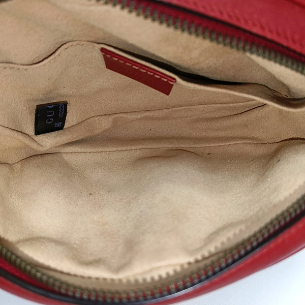 GG Marmont Super Mini Quilted Calfskin Red