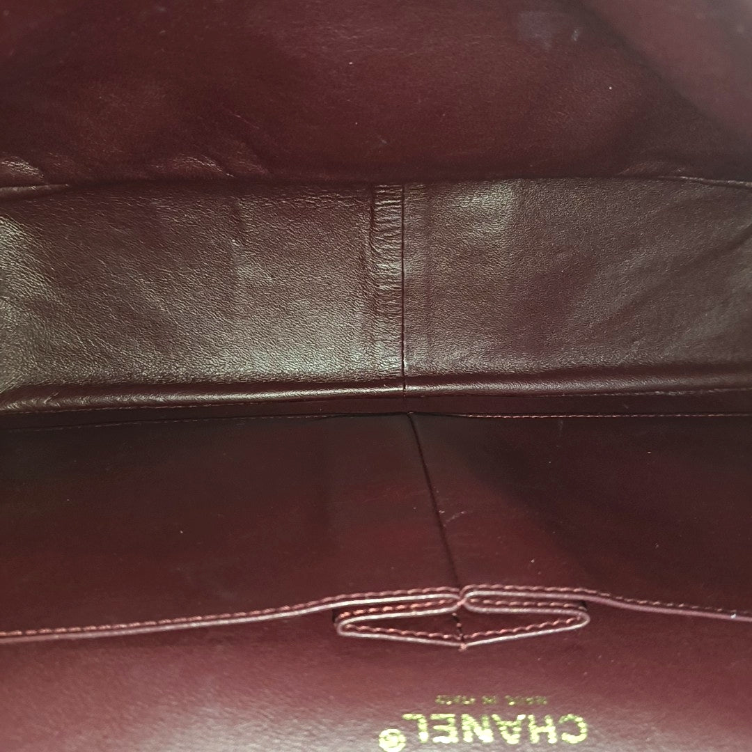 2.55 Maxi Quilted Waxed Cafskin Black