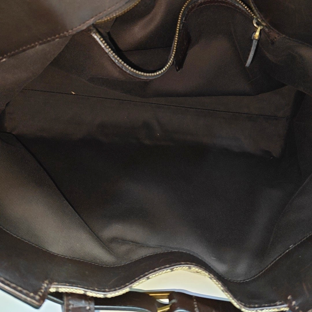Monogram Canvas Tote Bag Brown