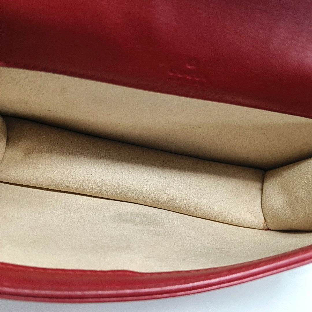 GG Marmont Super Mini Quilted Calfskin Red
