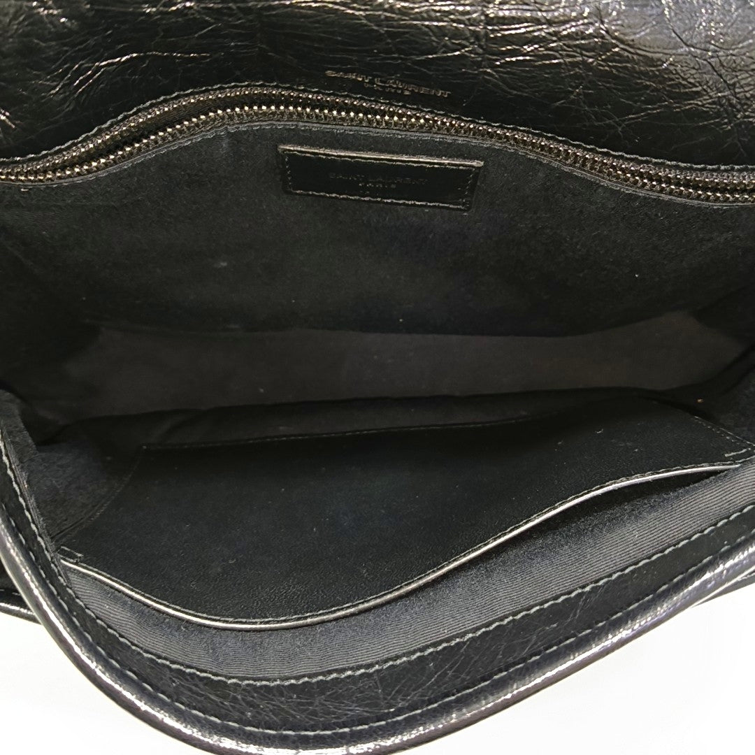 NIKI Medium Chevron Calfskin Black