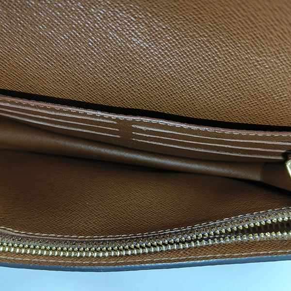 S LOCK Monogram Coated Canvas Brown
