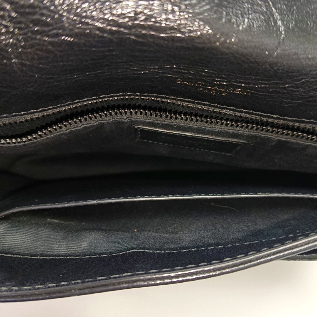 NIKI Medium Chevron Calfskin Black