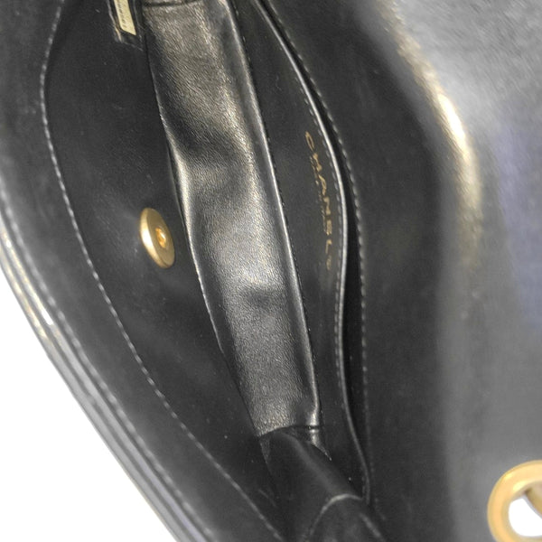 TWO TONE CHAIN HANDLE Quilted Calfskin Black