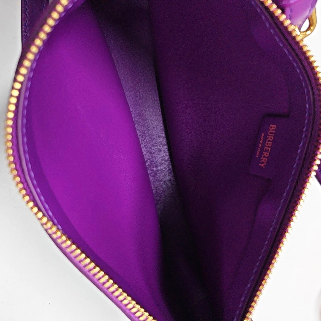 Calfskin Top Handle Bag Mini Purple