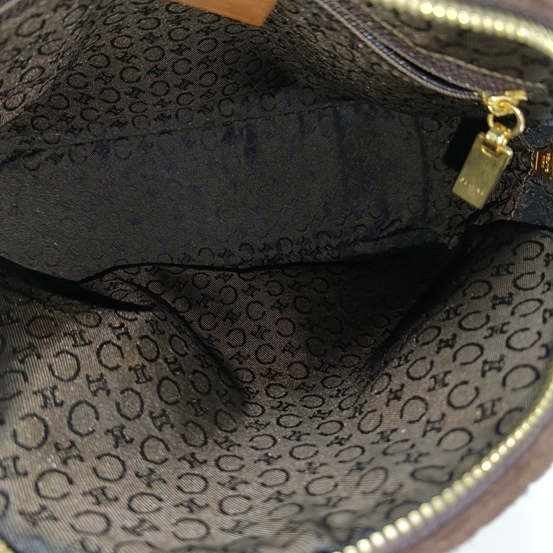 Suede Top Handle Bag Brown