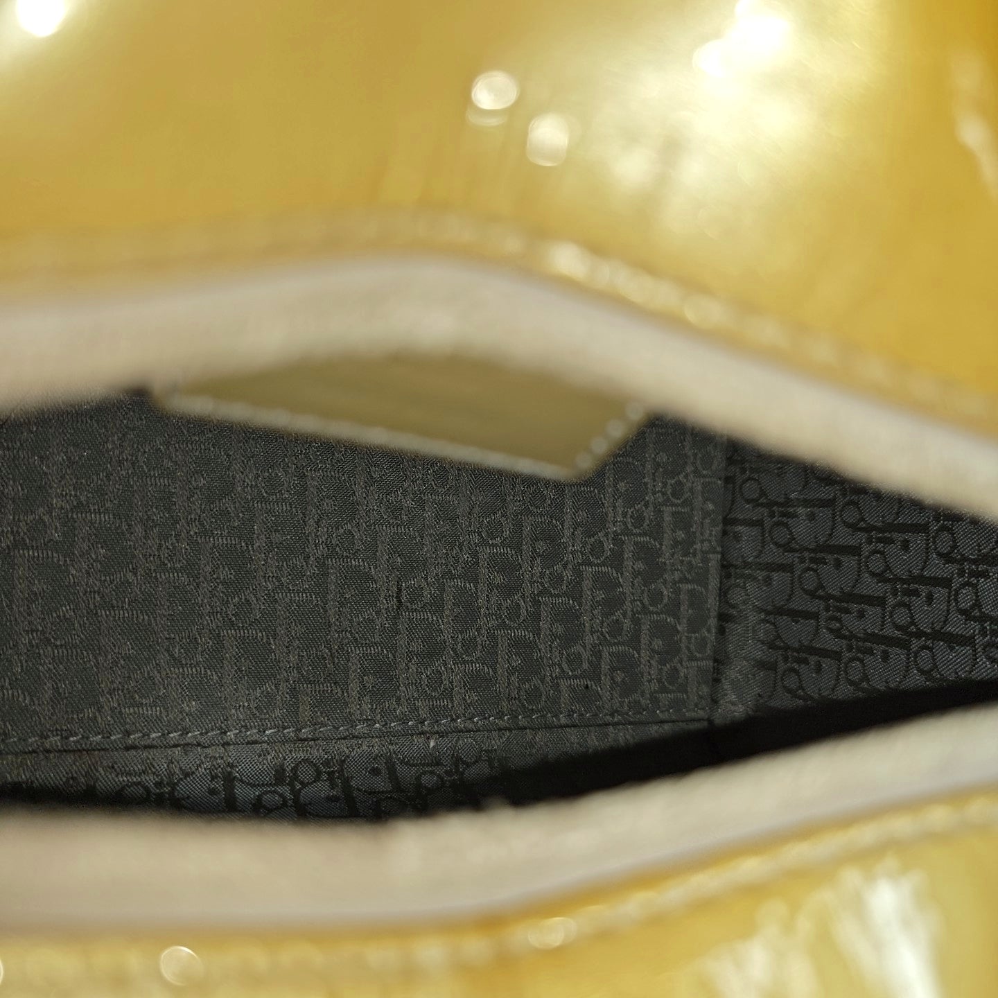 Lady Dior Medium Cannage Patent Leather Yellow