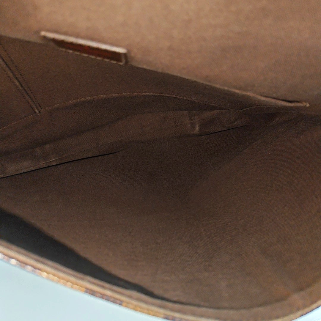 BROOKLYN MM Damier Ebene Coated Canvas Brown