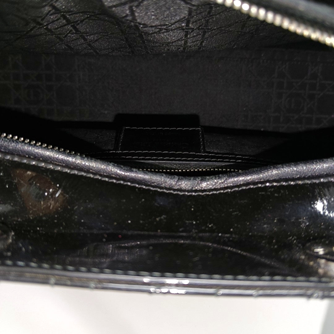 Lady Dior Large Cannage Patent Leather Black