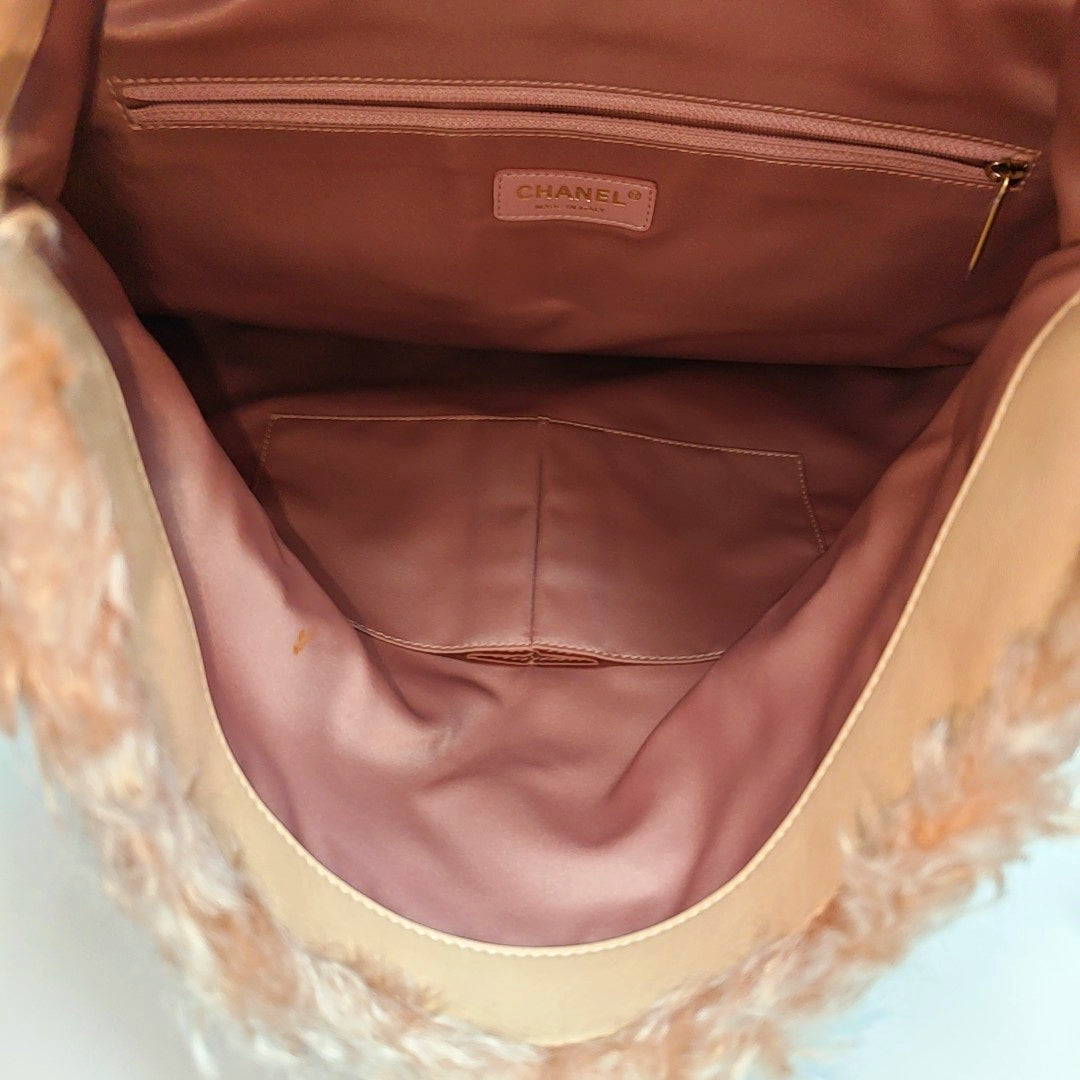 Sheepskin Top Handle Bag Pink