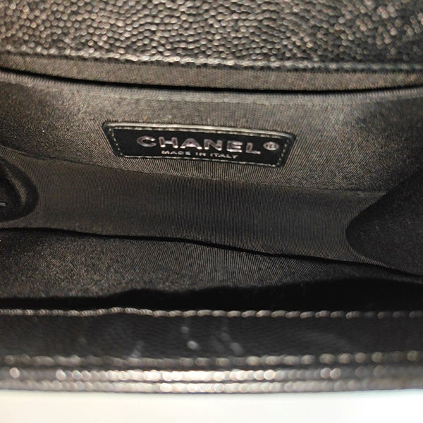Authenticated pre-owned  BOY CHANEL Small Quilted Grained Calfskin Black - Shoulder Bag at Looply
