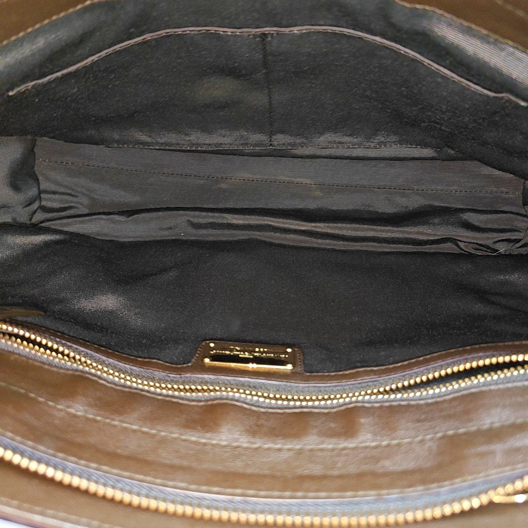 Calfskin Top Handle Bag Brown