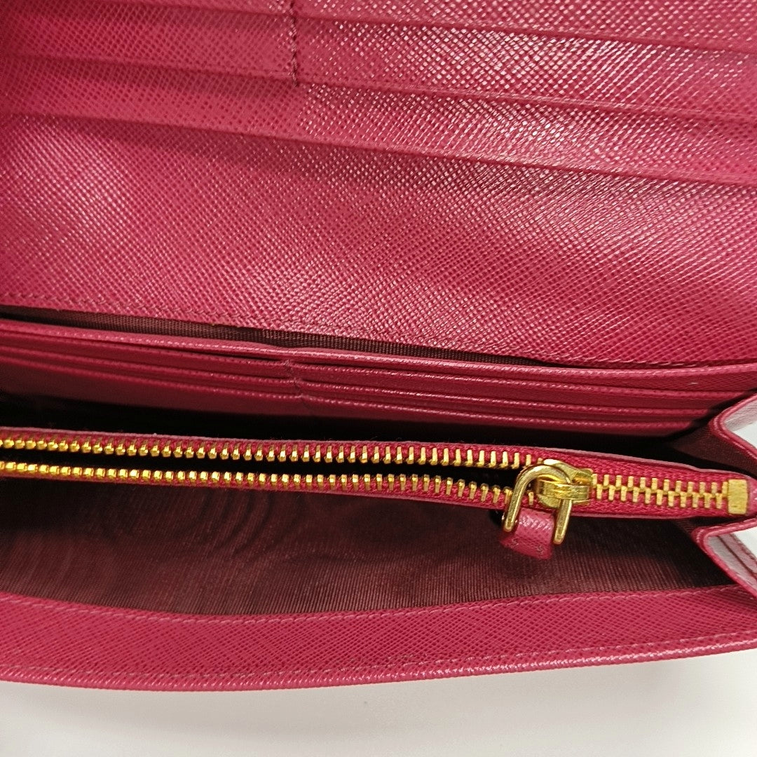 Fiocco Bow Calfskin Red Wallet