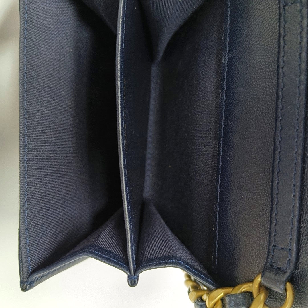 CHANEL 19 Small Quilted Lambskin Blue