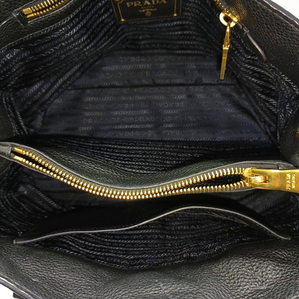 Calfskin Top Handle Bag Black