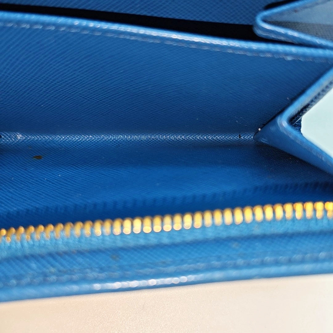 Saffiano Calfskin Card Holder Blue