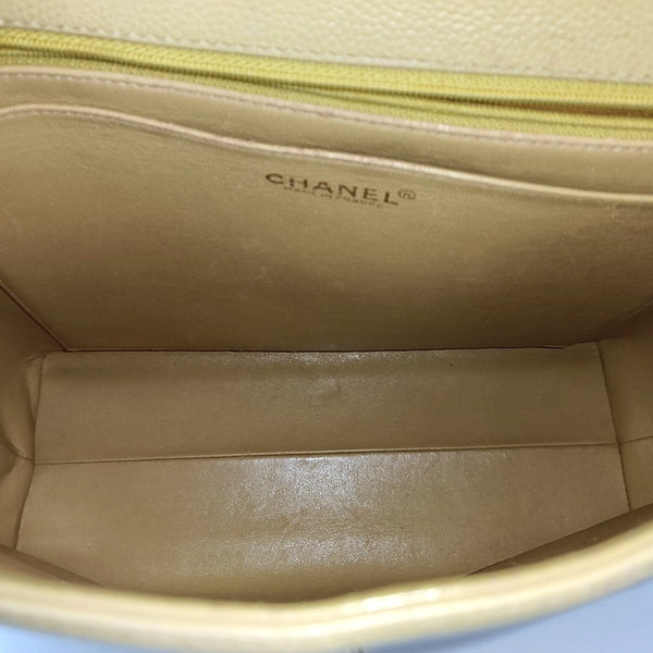 Quilted Calfskin Top Handle Bag Yellow
