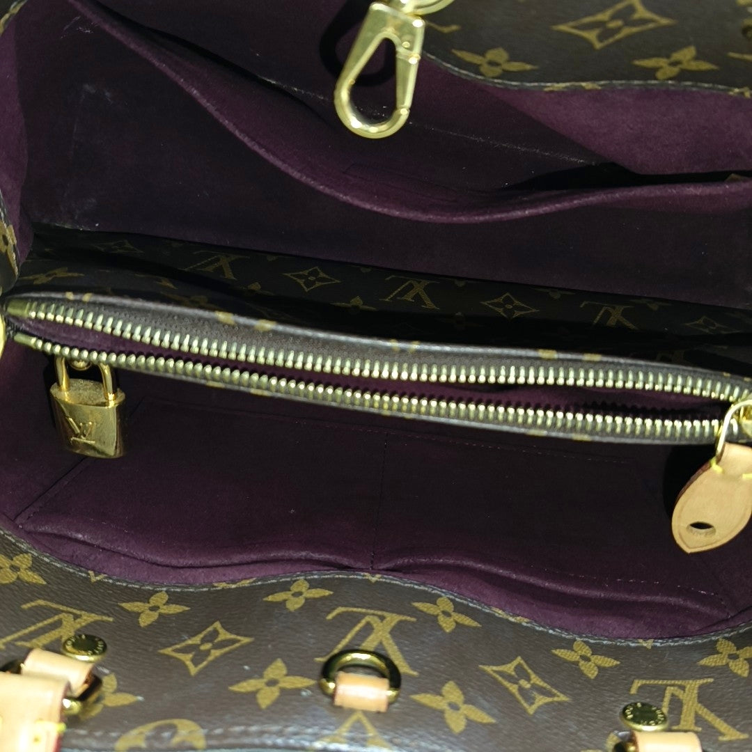 MONTAIGNE MM Monogram Coated Canvas Brown