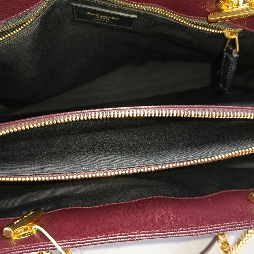 MONOGRAM Chevron Calfskin Red