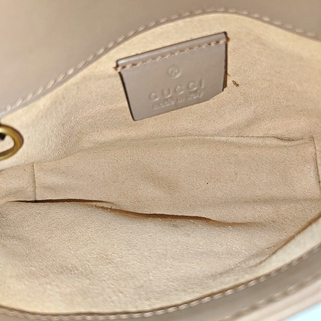 GG Marmont Mini Quilted Calfskin Beige
