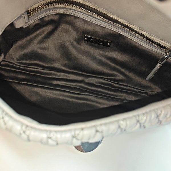 Crystal Quilted Lambskin Gray