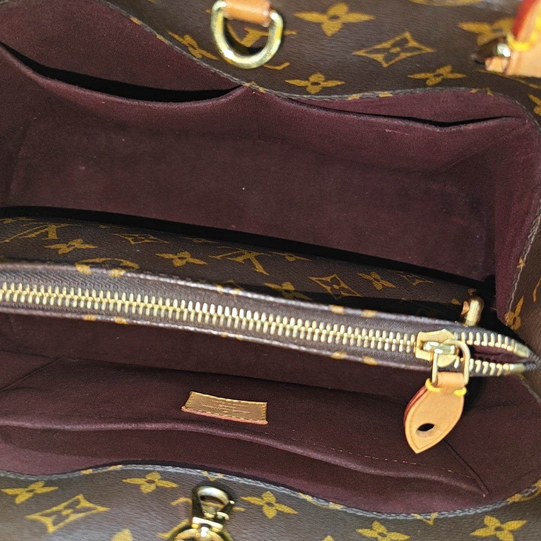 MONTAIGNE MM Monogram Coated Canvas Brown