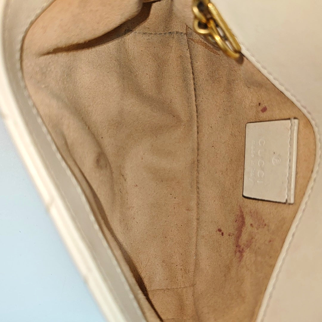 GG Marmont Mini Quilted Calfskin White