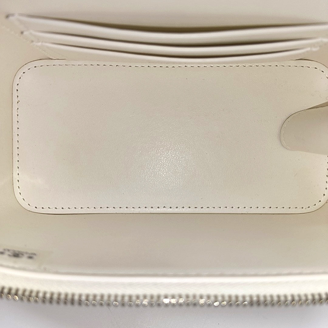 VANITY CASE Small Quilted Grained Calfskin White