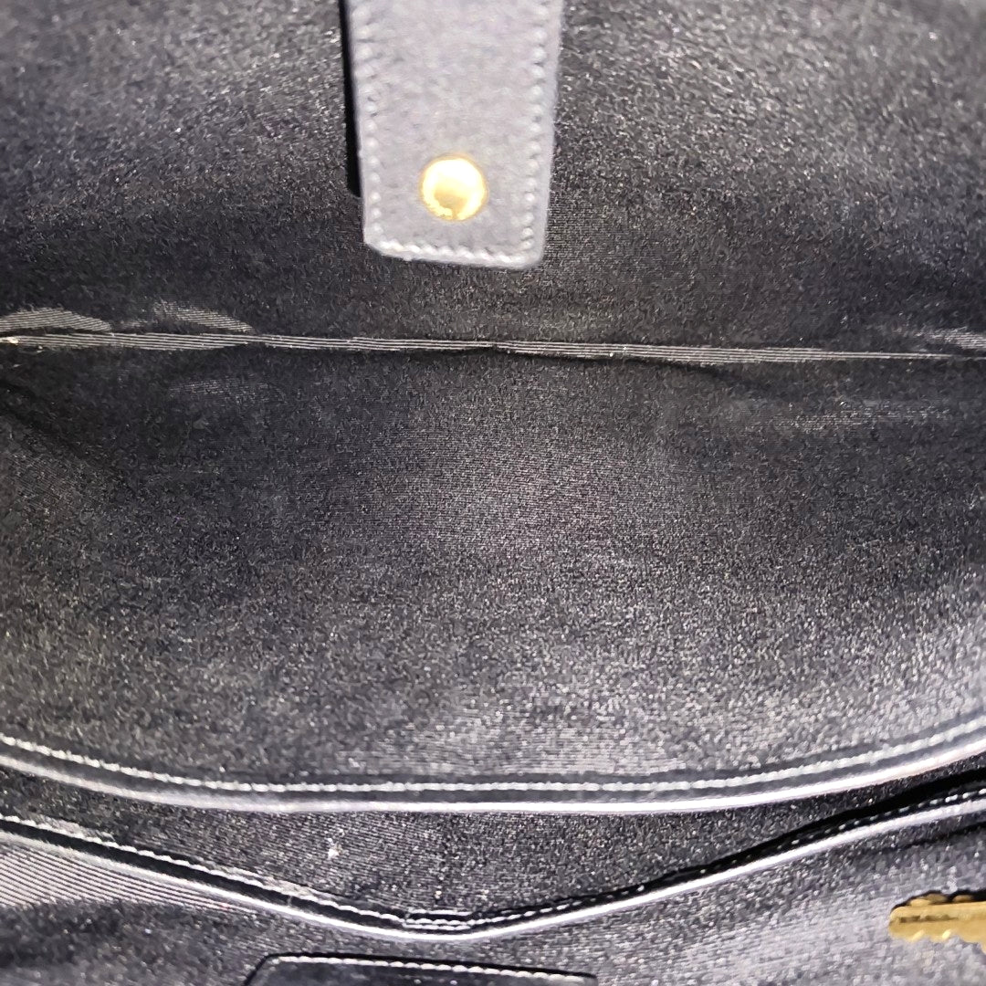 Coated Canvas Shoulder Bag Black